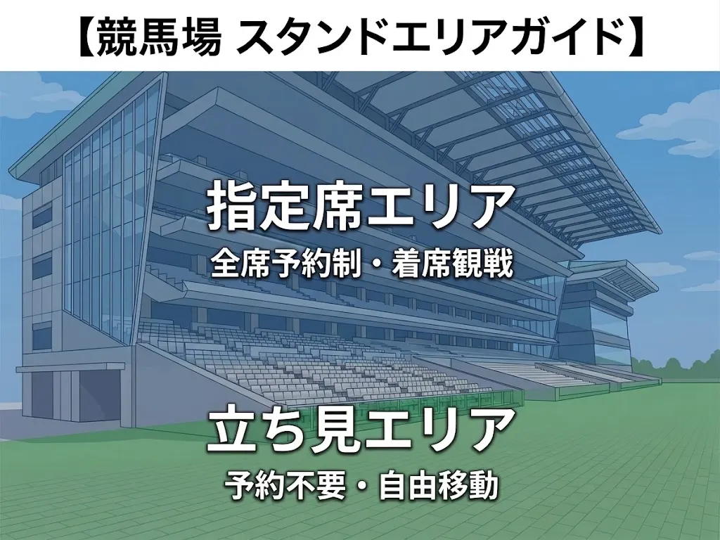 競馬場の指定席エリアと立ち見エリアの違い